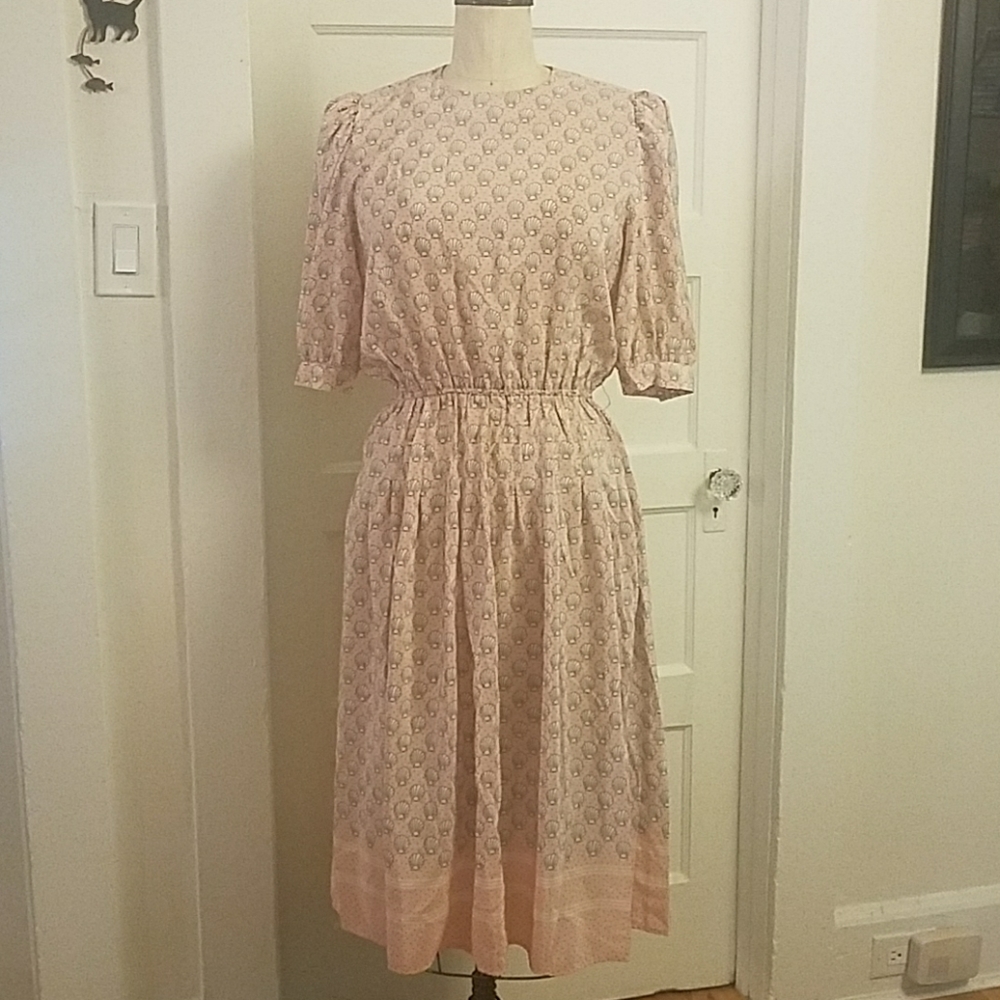 VINTAGE Talbots Pink Seashell Dress
